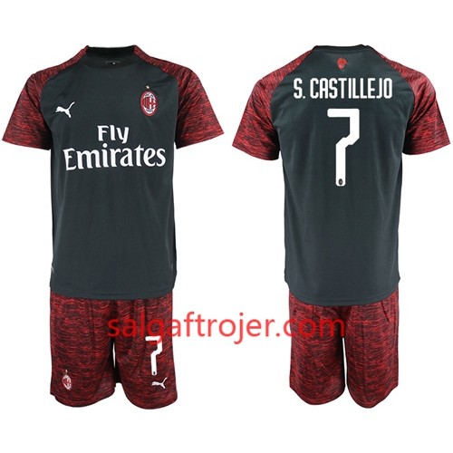 AC Milan Fodboldtrøjer S.Castillejo 7 Børn 3. sæt 2018/19 Kort ærmer AC Milan Fodboldtrøjer S.Castillejo 7 Børn 3. sæt 2018/19 Kort ærmer